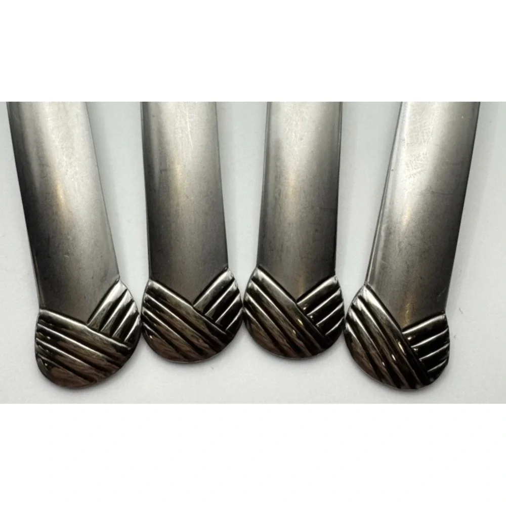 Oneida Rattan Satin Dinner Forks‎ Set 4 Stainless Steel USA Flatware